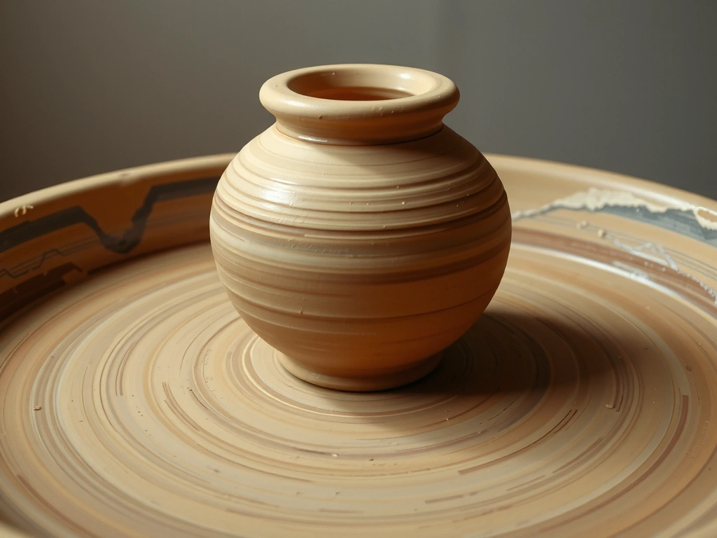 Handgeformte Tonvase mit Fingerabdrücken